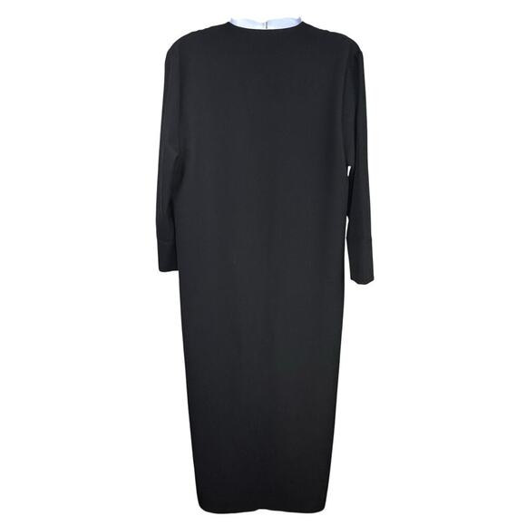 New OAK + FORT V-Neck Front Panel Midi Dress Pockets Minimalist Langenlook Sz S - Picture 7 of 12